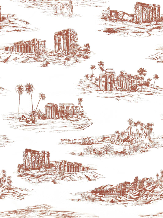 SCALAMANDRE  CAIRO TOILE FABRIC RED CLAY   - SC 000316635