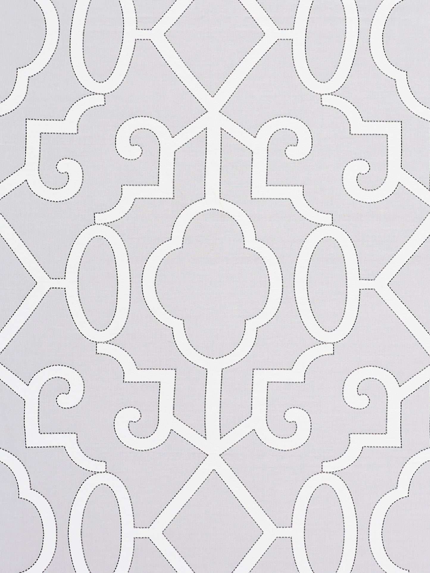 SCALAMANDRE  MING FRETWORK FABRIC PEARL GREY   - SC 000327012