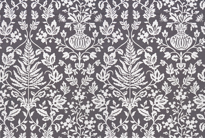 SCALAMANDRE  SHALIMAR EMBROIDERY FABRIC CHARCOAL   - SC 000327032 NEW SKU # SC270320003