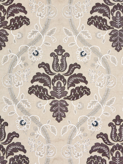 SCALAMANDRE  ISABELLA EMBROIDERY FABRIC GRAPHITE   - SC 000327033 NEW SKU # SC270330003