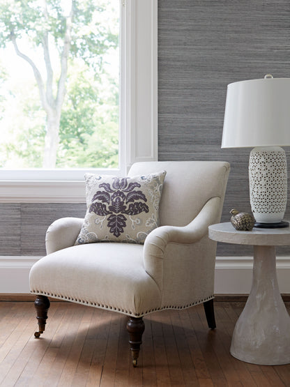 SCALAMANDRE  ISABELLA EMBROIDERY FABRIC GRAPHITE   - SC 000327033 NEW SKU # SC270330003