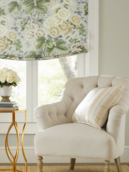 SCALAMANDRE  MAYFAIR COTTON STRIPE FABRIC PEBBLE   - SC 000327112 NEW SKU # SC271120003