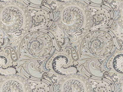 SCALAMANDRE  MALABAR PAISLEY EMBROIDERY FABRIC FLAX   - SC 000327124 NEW SKU # SC271240003