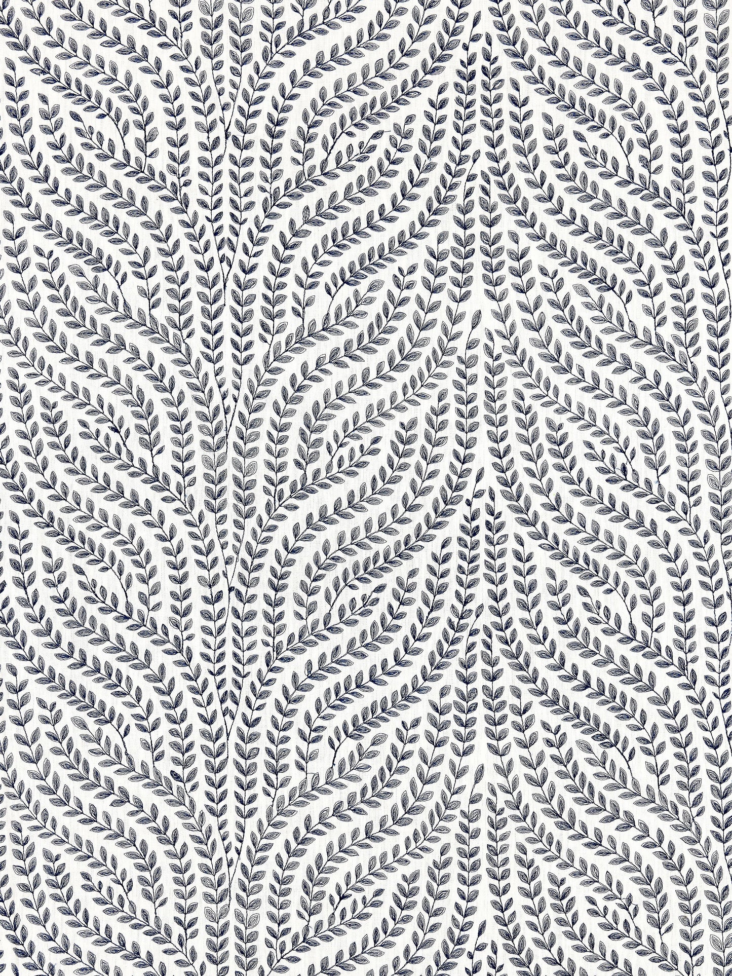 SCALAMANDRE  WILLOW VINE EMBROIDERY FABRIC NAVY   - SC 000327125