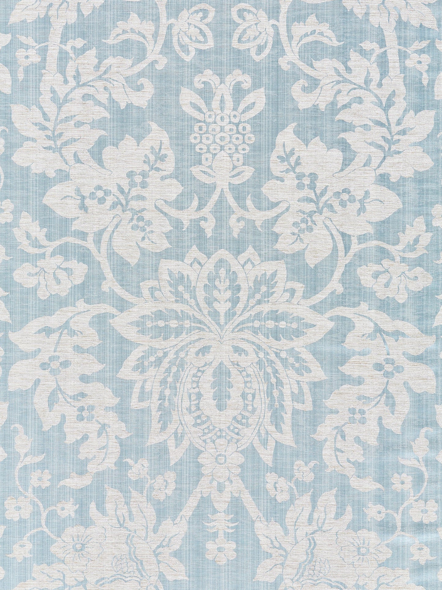 SCALAMANDRE  METALLINE DAMASK FABRIC BLUESTONE   - SC 000327136