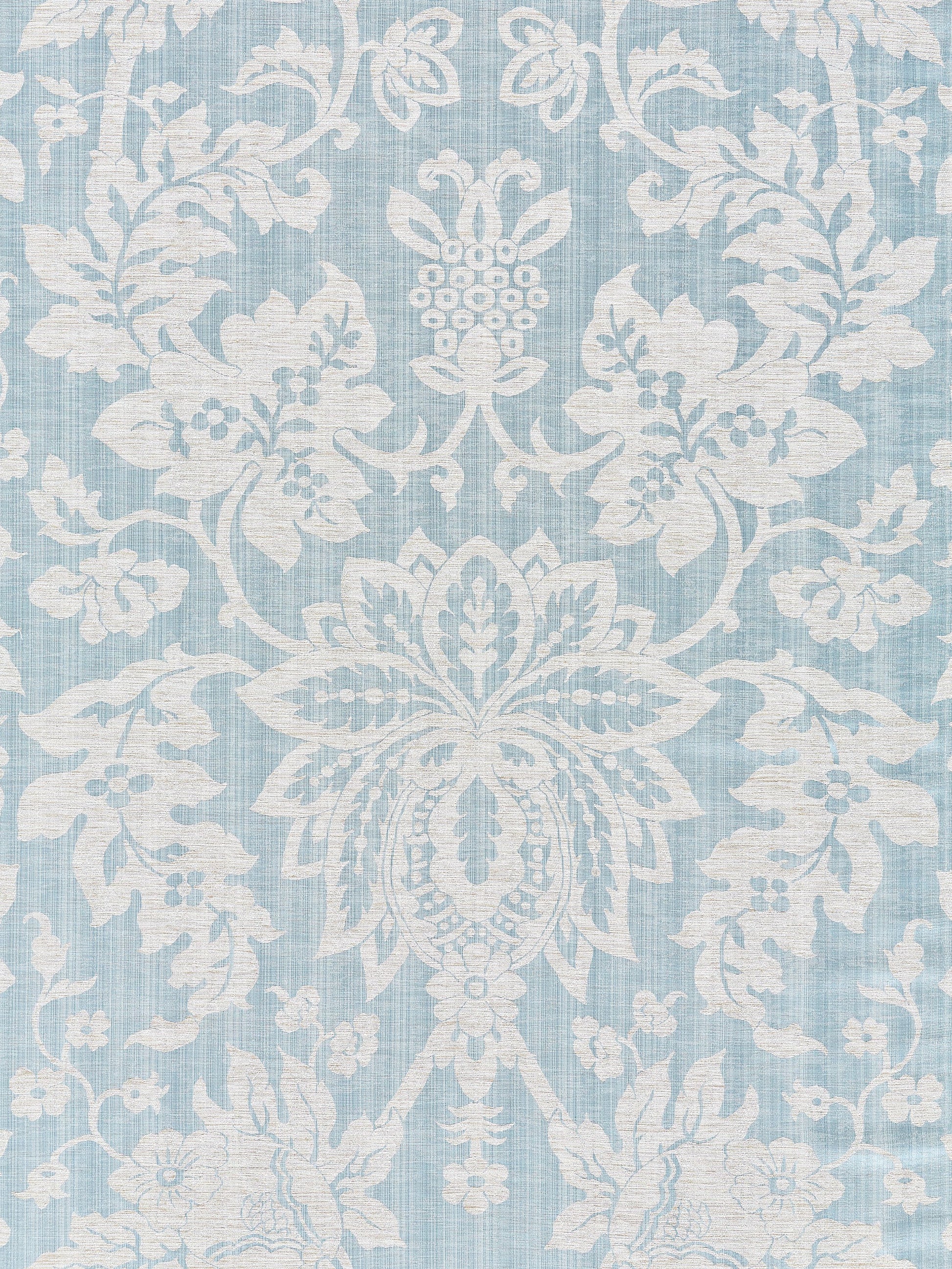 SCALAMANDRE  METALLINE DAMASK FABRIC BLUESTONE   - SC 000327136