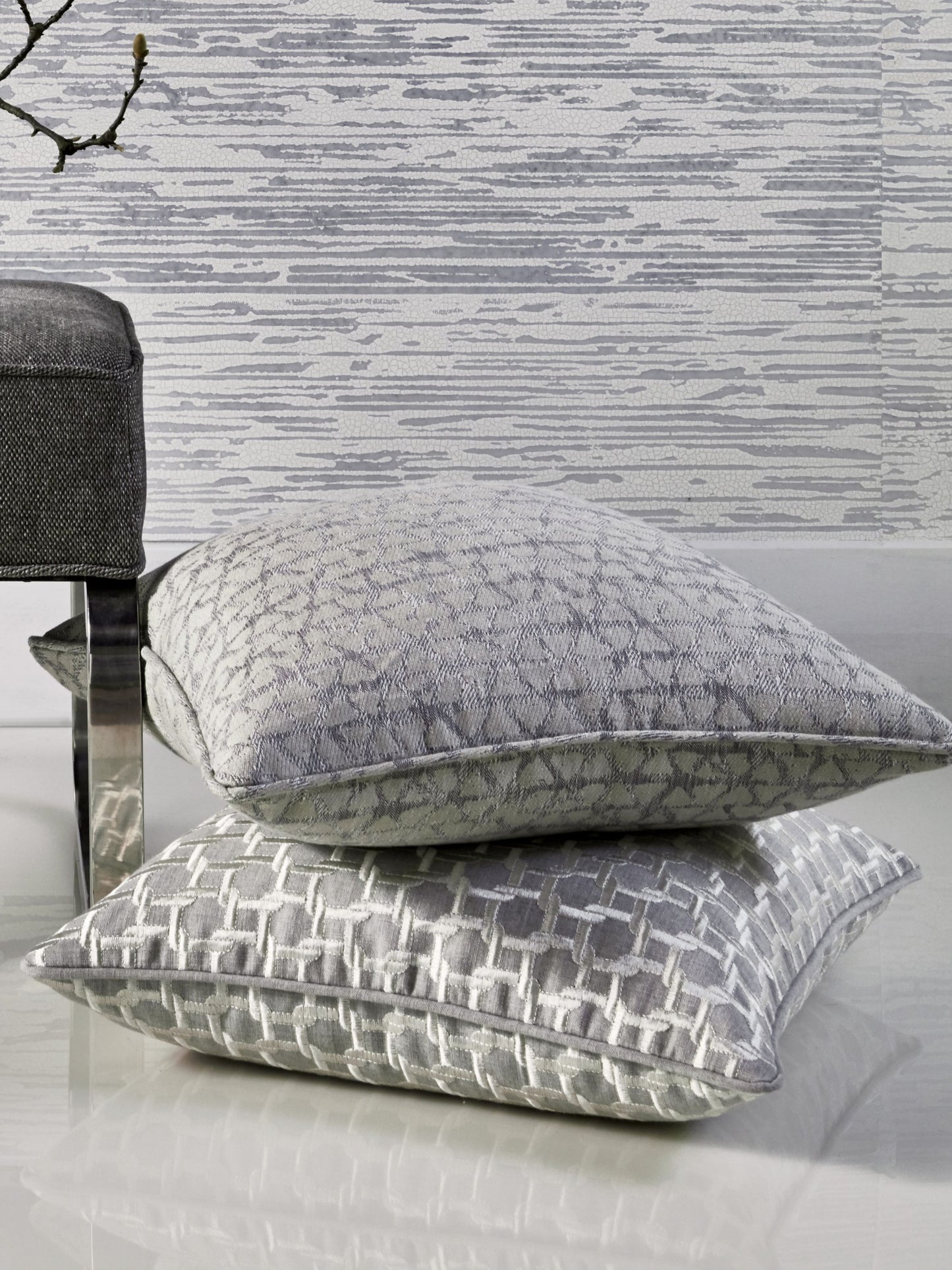 SCALAMANDRE  KANOKO FABRIC SMOKE   - SC 000327148 NEW SKU # SC271480003