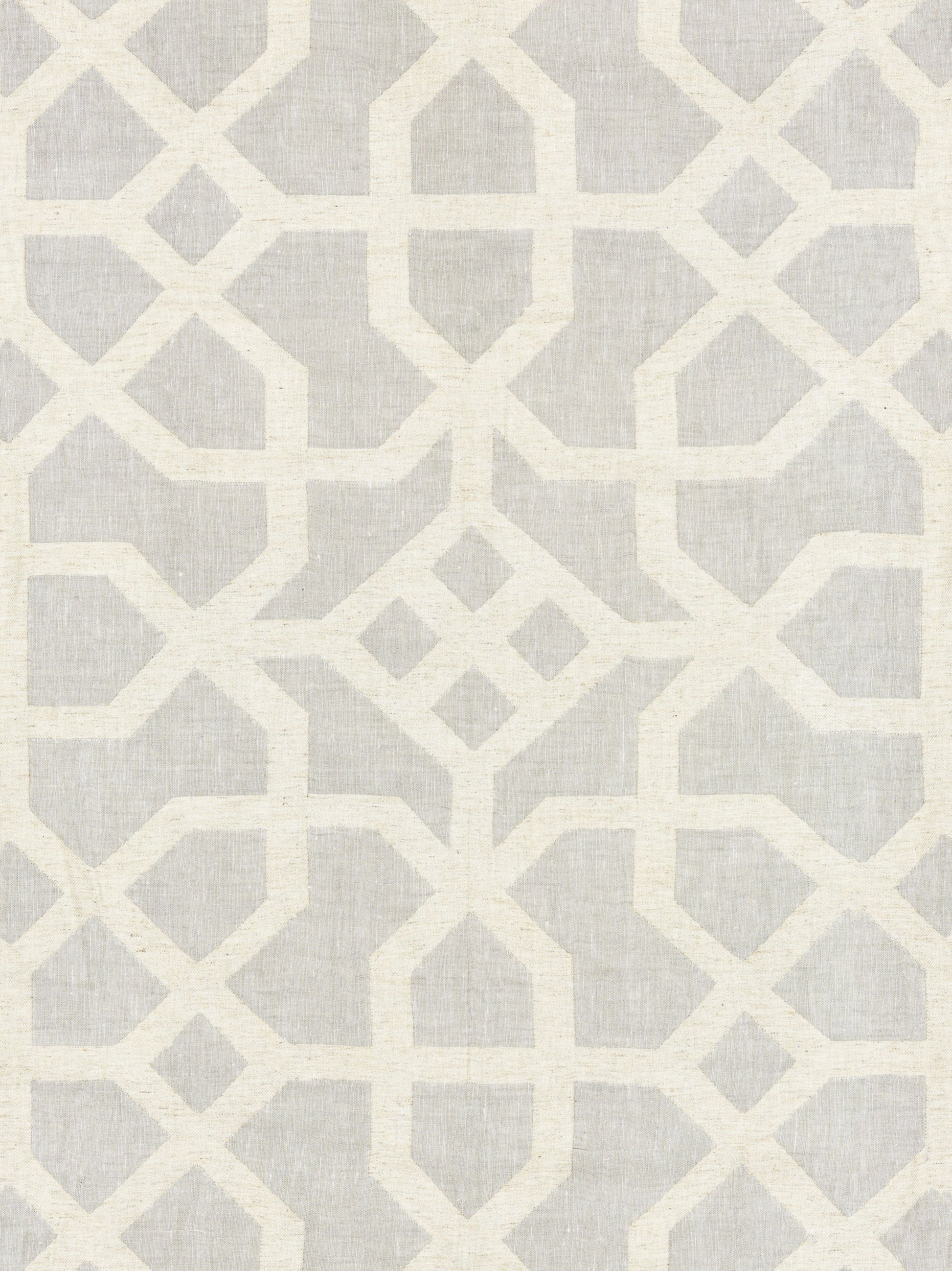 SCALAMANDRE  LINEN LATTICE FABRIC NICKEL & GREIGE   - SC 000327149