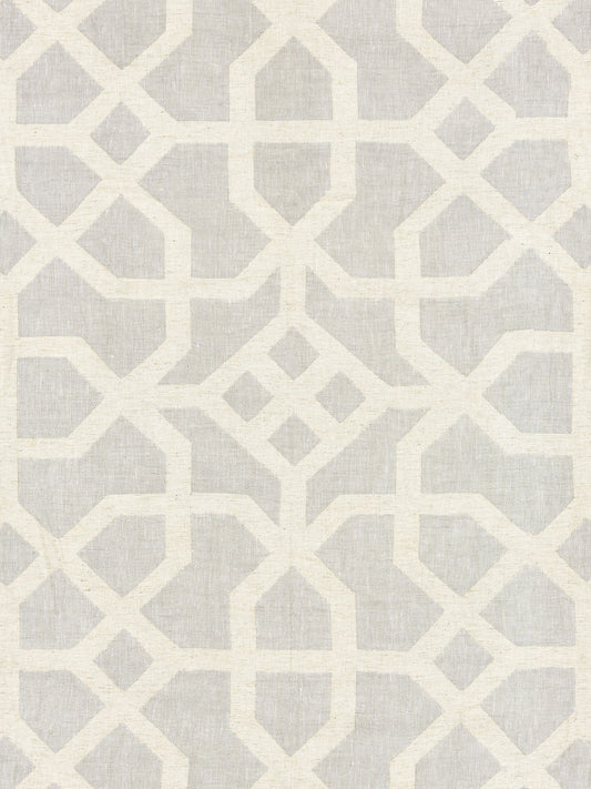 SCALAMANDRE  LINEN LATTICE FABRIC NICKEL & GREIGE   - SC 000327149