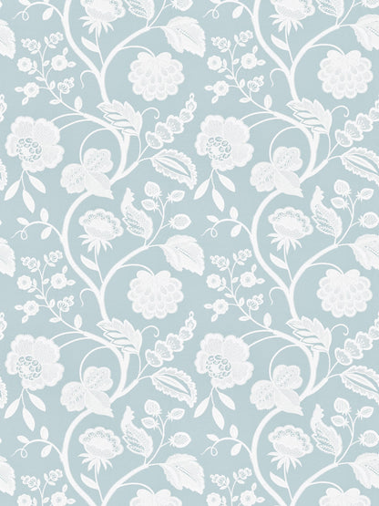 SCALAMANDRE  KENSINGTON EMBROIDERY FABRIC SKY   - SC 000327151 NEW SKU # SC271510003