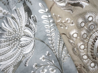 SCALAMANDRE  ANNELISE EMBROIDERY FABRIC SKYLIGHT   - SC 000327162 NEW SKU # SC271620003