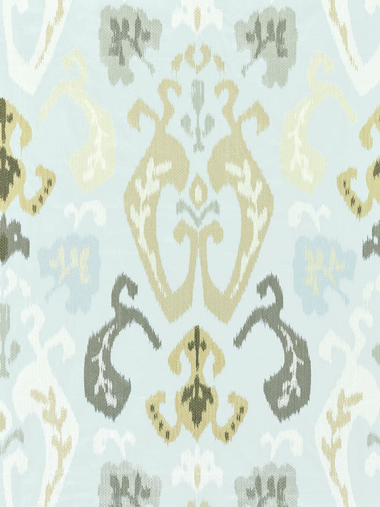 SCALAMANDRE  MANDALAY IKAT EMBROIDERY FABRIC MINERAL   - SC 000327172