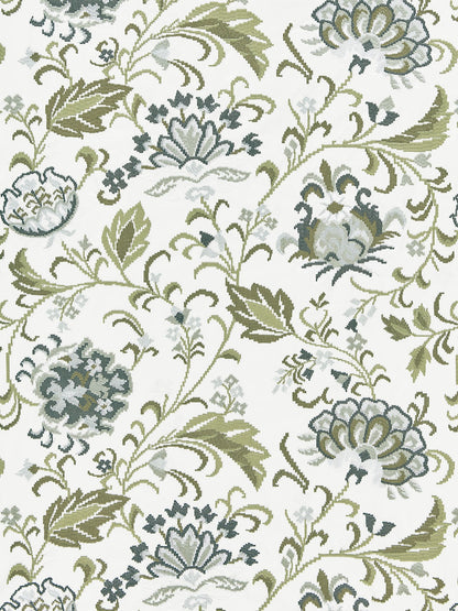 SCALAMANDRE  DELPHINE EMBROIDERY FABRIC ASH   - SC 000327173 NEW SKU # SC271730003