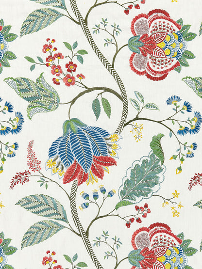 SCALAMANDRE  PALAMPORE EMBROIDERY FABRIC BLOOM   - SC 000327175 NEW SKU # SC271750003