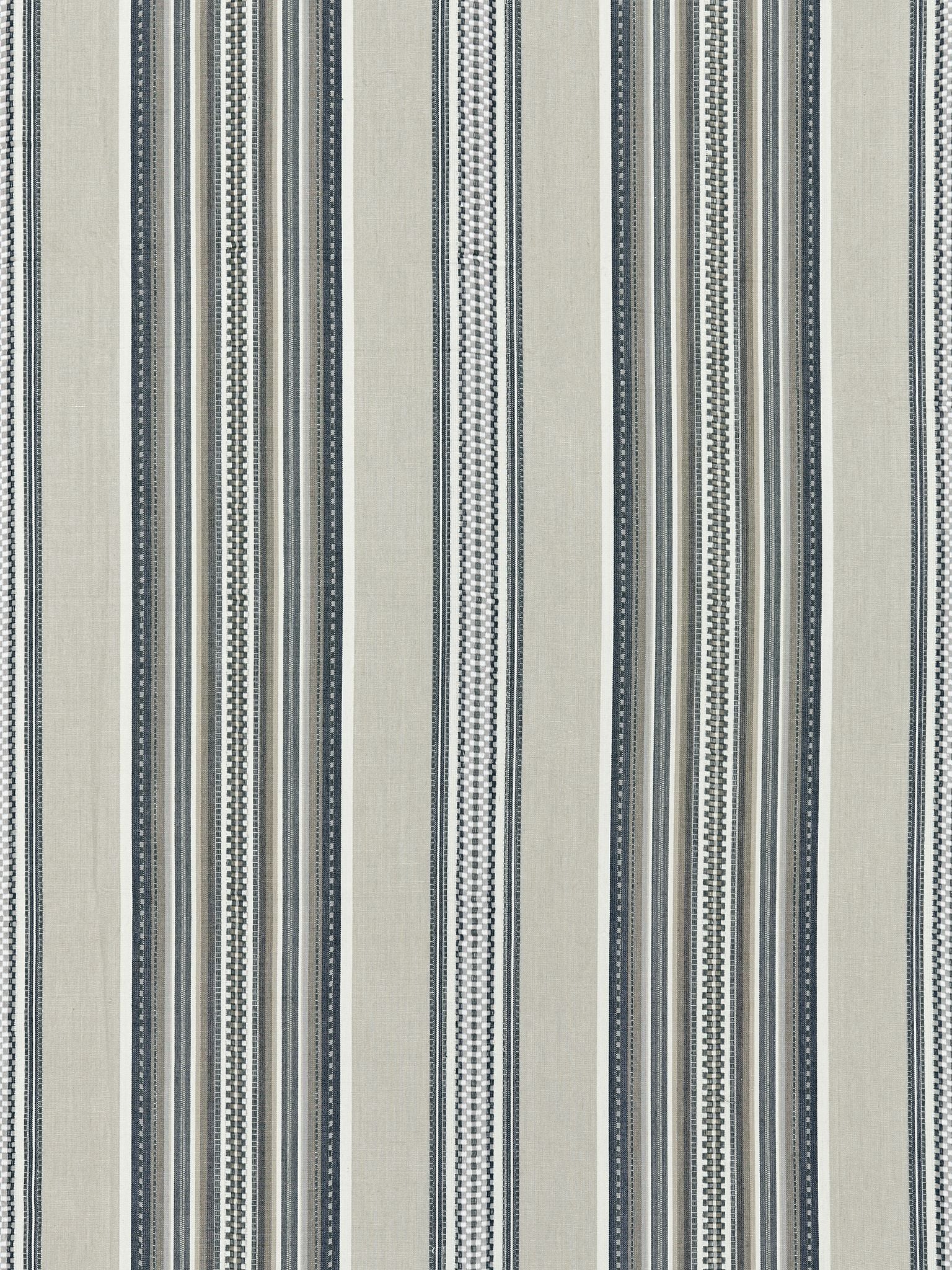 SCALAMANDRE  CYRUS COTTON STRIPE FABRIC STONE   - SC 000327180