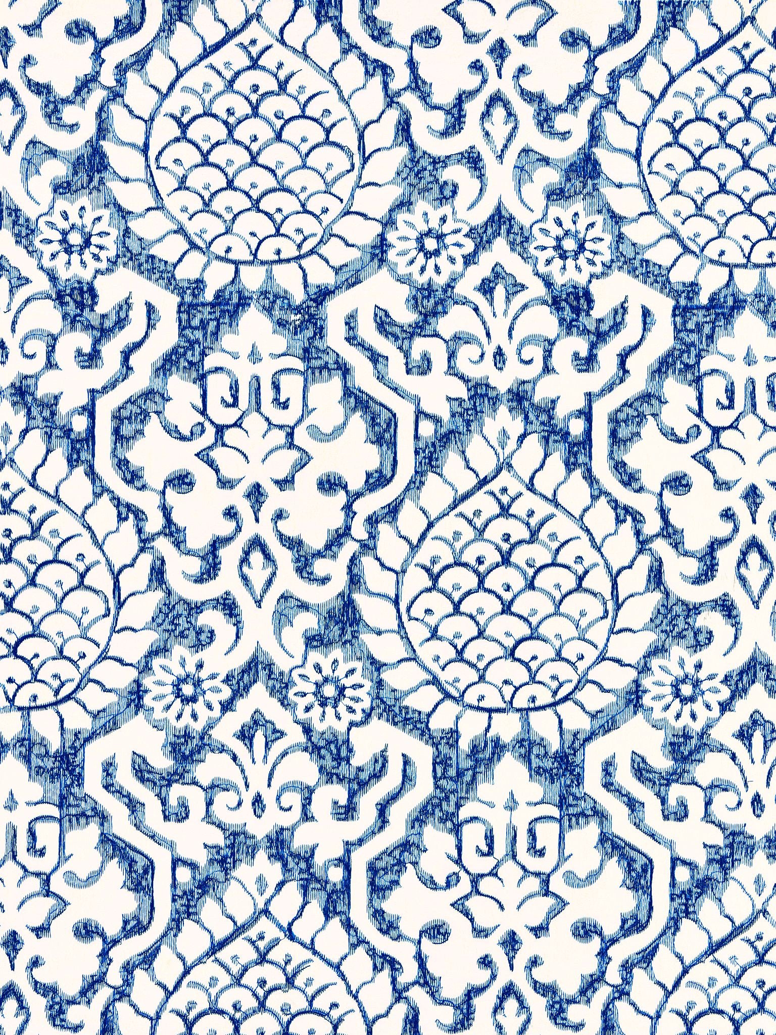 SCALAMANDRE  SURAT EMBROIDERY FABRIC PORCELAIN   - SC 000327217