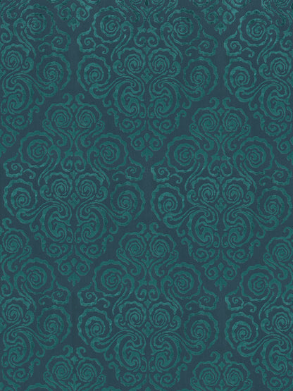 SCALAMANDRE  CIRRUS VELVET DAMASK FABRIC EMERALD   - SC 000327219 NEW SKU # SC272190003