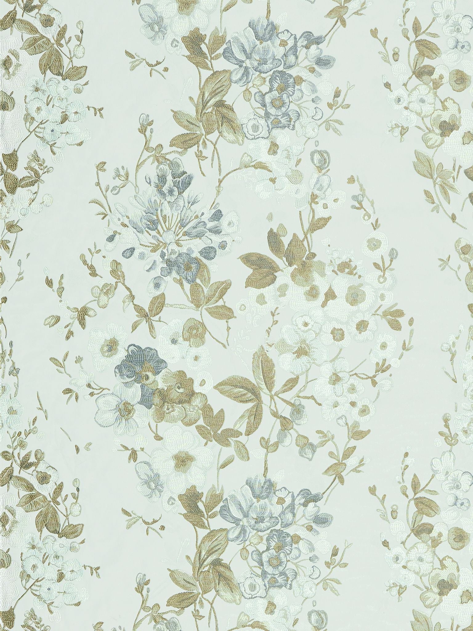 SCALAMANDRE  ANTONELLA LAMPAS FABRIC GREY GARDEN   - SC 000327224