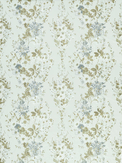 SCALAMANDRE  ANTONELLA LAMPAS FABRIC GREY GARDEN   - SC 000327224 NEW SKU # SC272240003