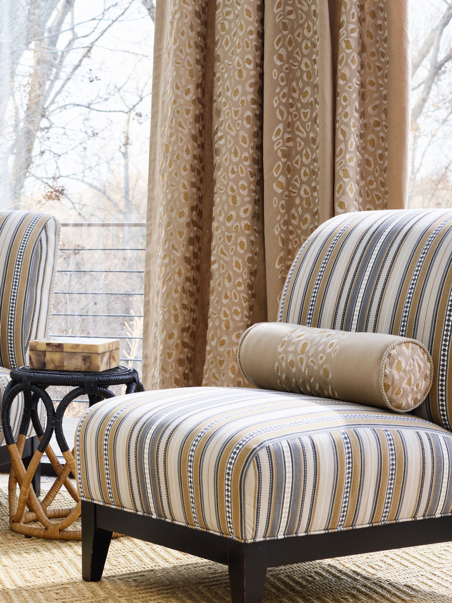 SCALAMANDRE  CATWALK EMBROIDERY FABRIC DESERT   - SC 000327255 NEW SKU # SC272550003