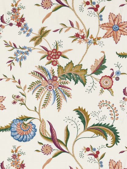 SCALAMANDRE  SERAPHINE EMBROIDERED SILK FABRIC JEWEL MULTI   - SC 000327325 NEW SKU # SC273250003