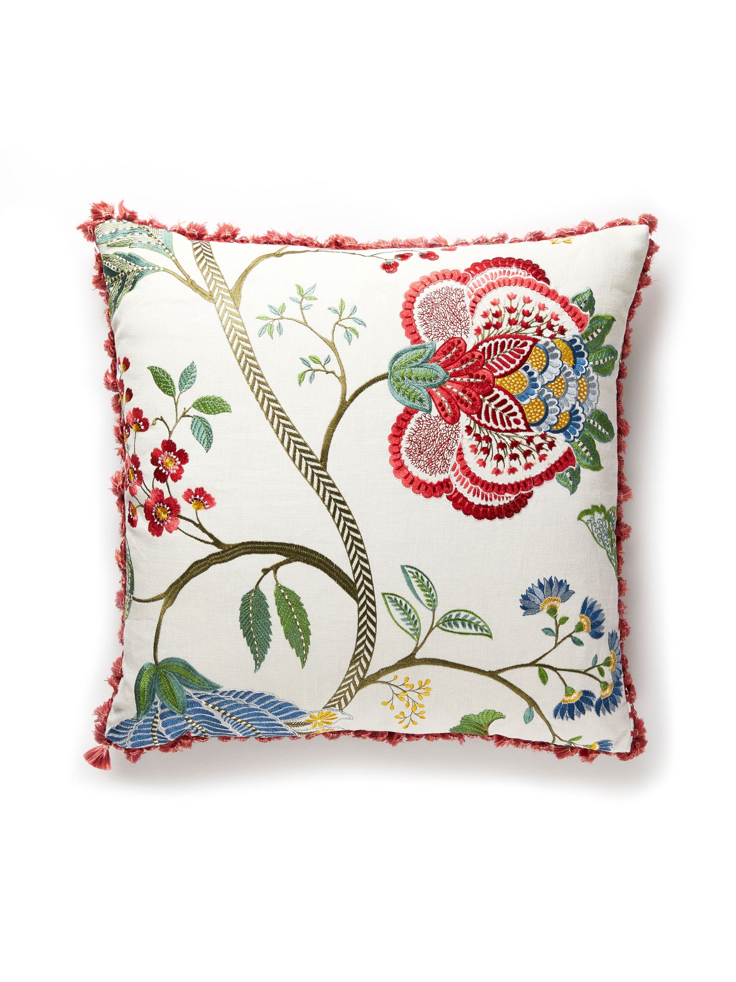 SCALAMANDRE PILLOWS   BOTANICAL / FOLIAGE 
FLORAL 
JACOBEAN / TREE OF LIFE SQUARE    - SC 0003PALAPILL