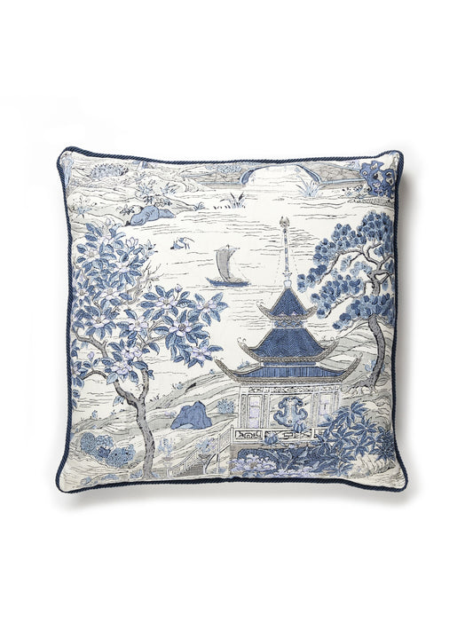 SCALAMANDRE PILLOWS   CHINOISERIE 
SCENIC SQUARE    - SC 0003SATOPILL NEW SKU # SCSATOPILL0003