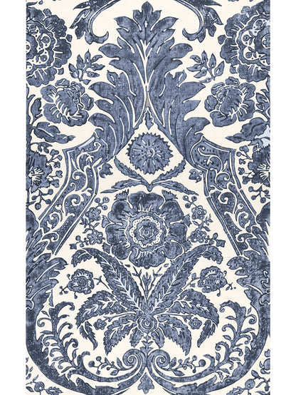 SCALAMANDRE  LUCIANA DAMASK PRINT DAMASK DENIM   - SC 0003WP88354 NEW SKU # SCWP883540003