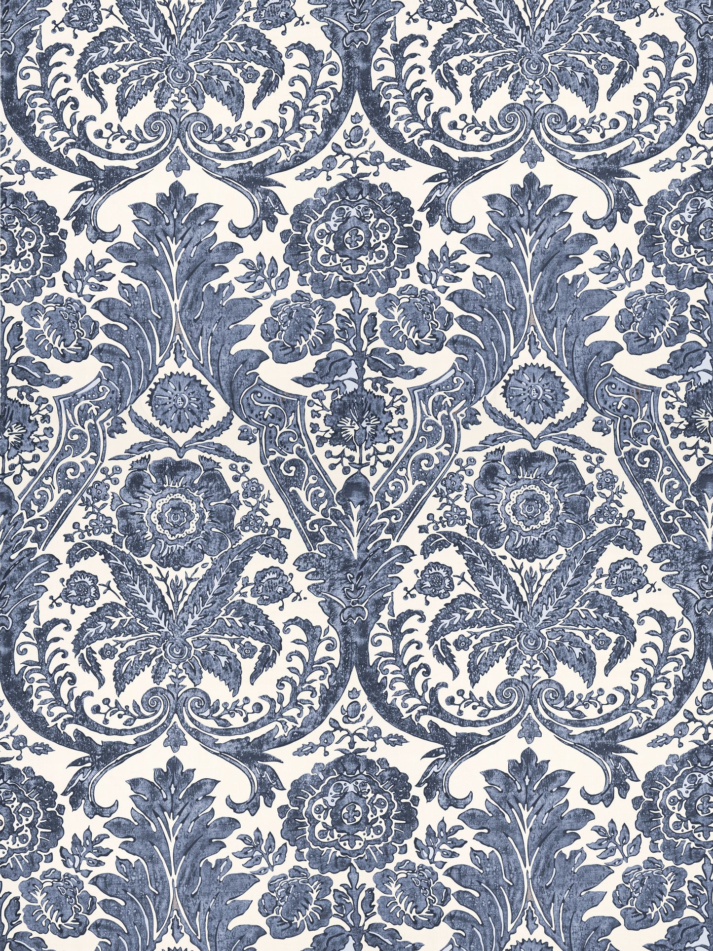 SCALAMANDRE  LUCIANA DAMASK PRINT DAMASK DENIM   - SC 0003WP88354 NEW SKU # SCWP883540003