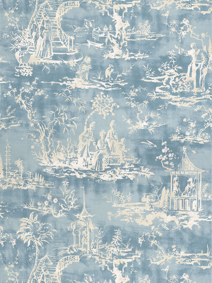 SCALAMANDRE  SUMMER PALACE CHINOISERIE 
SCENIC 
TOILE SKY   - SC 0003WP88357 NEW SKU # SCWP883570003