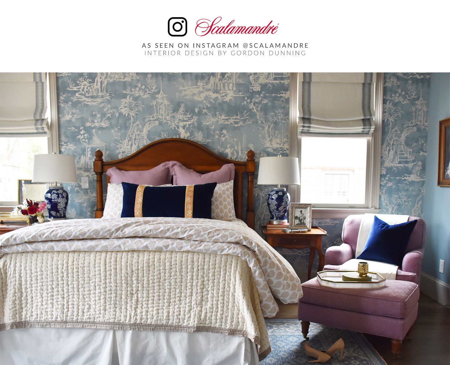 SCALAMANDRE  SUMMER PALACE CHINOISERIE 
SCENIC 
TOILE SKY   - SC 0003WP88357 NEW SKU # SCWP883570003