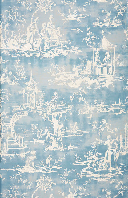 SCALAMANDRE  SUMMER PALACE CHINOISERIE 
SCENIC 
TOILE SKY   - SC 0003WP88357 NEW SKU # SCWP883570003