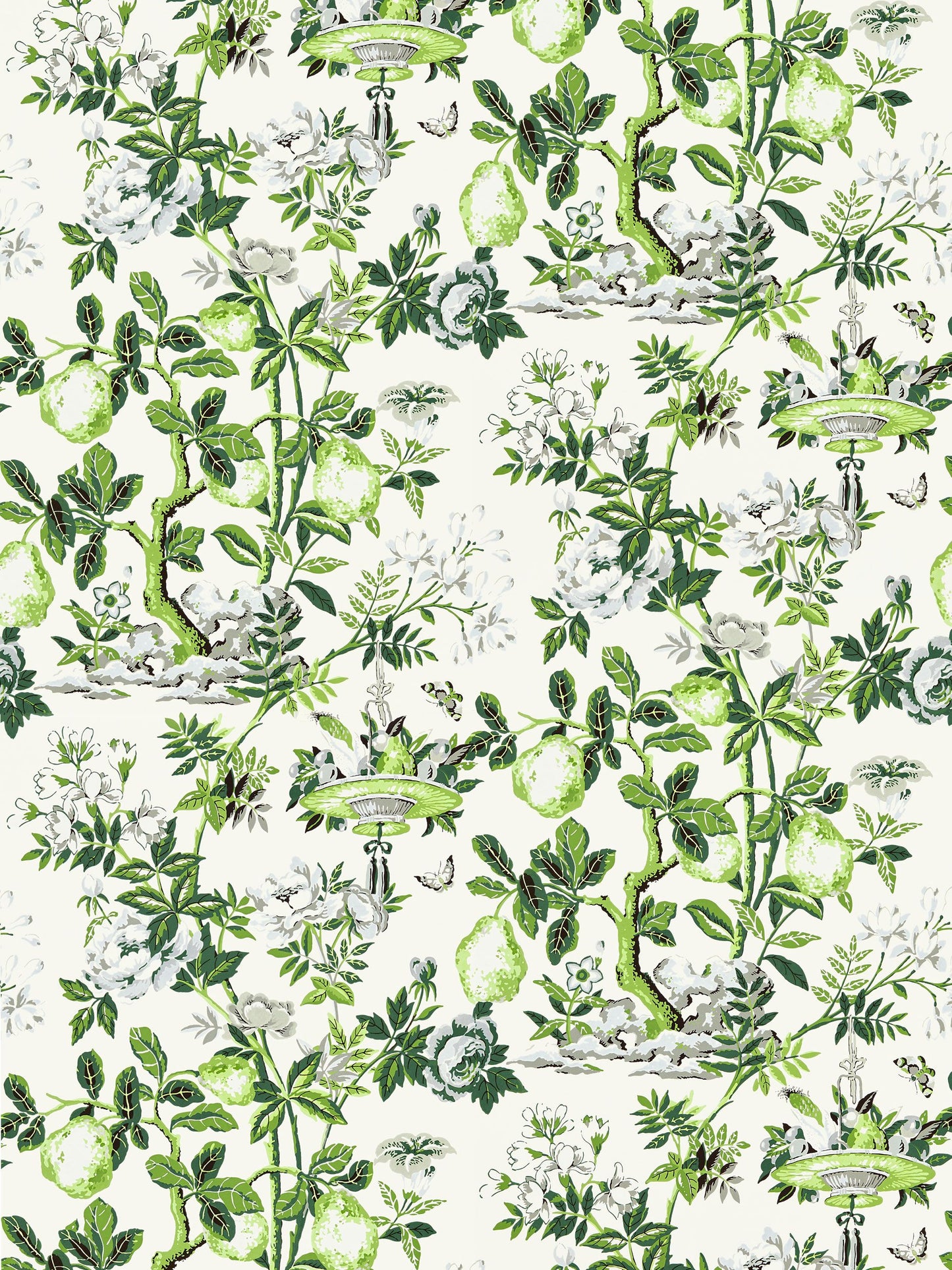 SCALAMANDRE  SHANTUNG GARDEN BIRD , ANIMAL 
BOTANICAL , FOLIAGE 
CHINOISERIE 
FLORAL VERDANCE   - SC 0003WP88377 NEW SKU # SCWP883770003