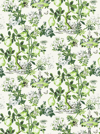 SCALAMANDRE  SHANTUNG GARDEN BIRD , ANIMAL 
BOTANICAL , FOLIAGE 
CHINOISERIE 
FLORAL VERDANCE   - SC 0003WP88377 NEW SKU # SCWP883770003