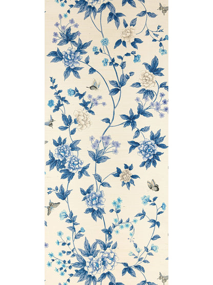 SCALAMANDRE  LUOYANG GARDEN SISAL BIRD , ANIMAL 
BOTANICAL , FOLIAGE 
CHINOISERIE 
FLORAL PORCELAIN   - SC 0003WP88382 NEW SKU # SCWP883820003