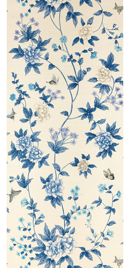 SCALAMANDRE  LUOYANG GARDEN SISAL BIRD , ANIMAL 
BOTANICAL , FOLIAGE 
CHINOISERIE 
FLORAL PORCELAIN   - SC 0003WP88382 NEW SKU # SCWP883820003