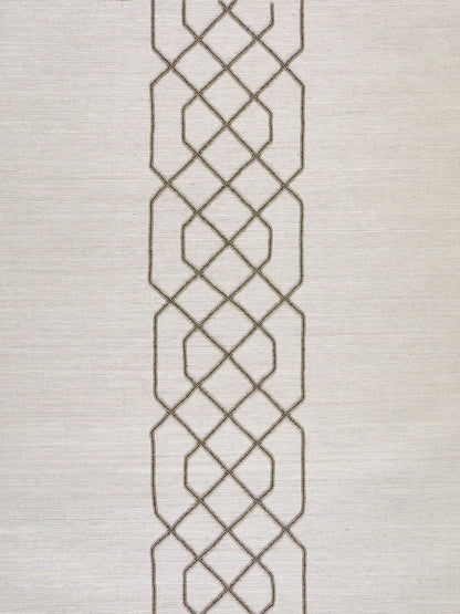 SCALAMANDRE  ADELAIDE BEADED SISAL FRETWORK , LATTICE 
STRIPE PEWTER   - SC 0003WP88385 NEW SKU # SCWP883850003