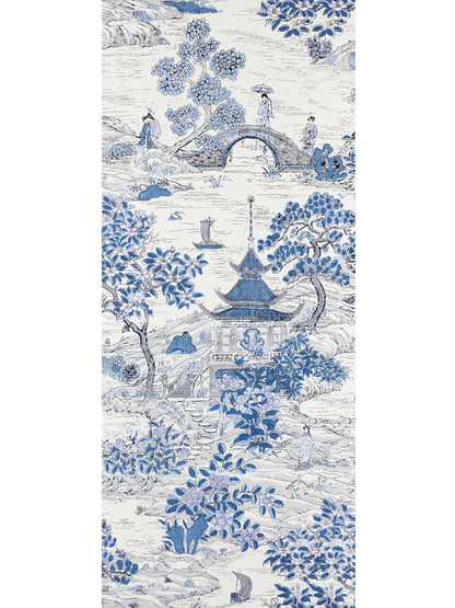 SCALAMANDRE  SATOMI - WALLCOVERING CHINOISERIE 
SCENIC EVENING BLUE   - SC 0003WP88554 NEW SKU # SCWP885540003