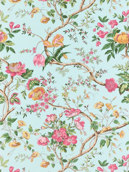 SCALAMANDRE  PERSEPHONE WALLCOVERING FLORAL SPRING SKY   - SC 0003WP88563 NEW SKU # SCWP885630003