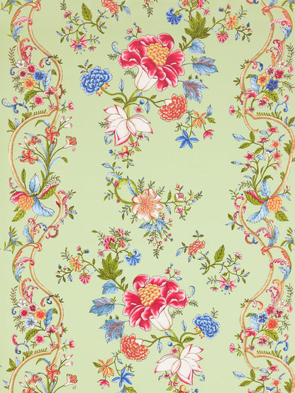 SCALAMANDRE  CAMELLIA TRELLIS WALLCOVERING FLORAL 
FRETWORK , LATTICE SEAFOAM POSEY   - SC 0003WP88566 NEW SKU # SCWP885660003