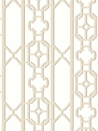 SCALAMANDRE  JOANNA FRET FRETWORK , LATTICE TOFFEE   - SC 0003WP88582D NEW SKU # SCWP88582D0003