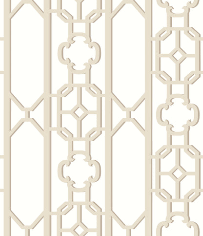 SCALAMANDRE  JOANNA FRET FRETWORK , LATTICE TOFFEE   - SC 0003WP88582D NEW SKU # SCWP88582D0003