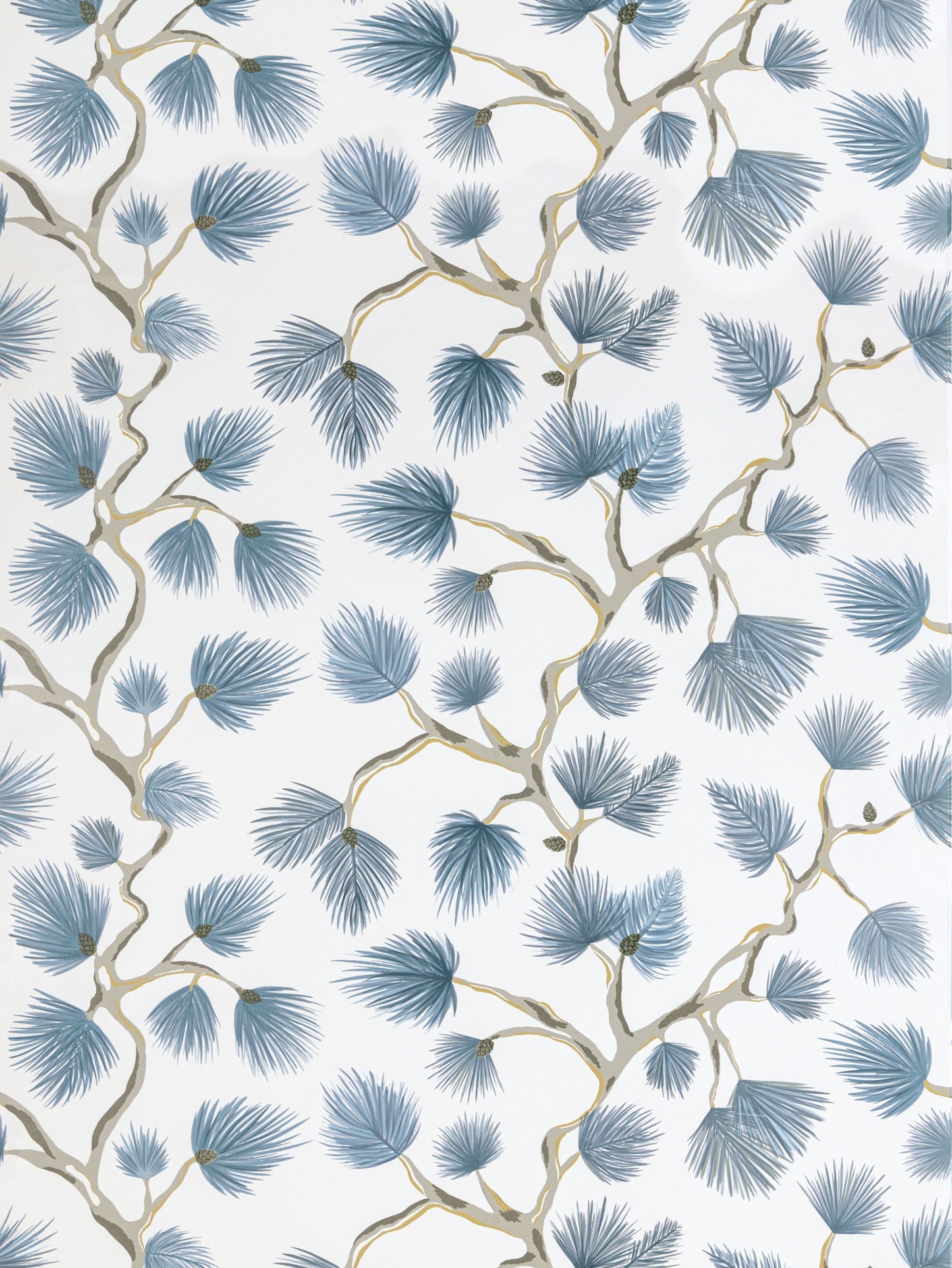 SCALAMANDRE  PIGNOLI WALLCOVERING BOTANICAL , FOLIAGE BLUE JAY   - SC 0003WP88593D NEW SKU # SCWP88593D0003