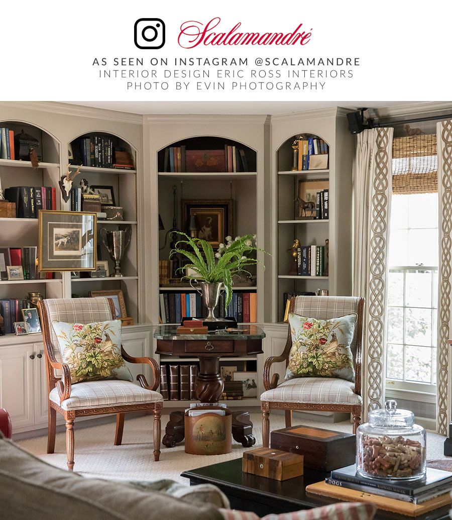 SCALAMANDRE  EDWIN'S COVEY LINEN PRINT FABRIC MULTI ON LONDON BLUE   - SC 000416310 NEW SKU # SC163100004