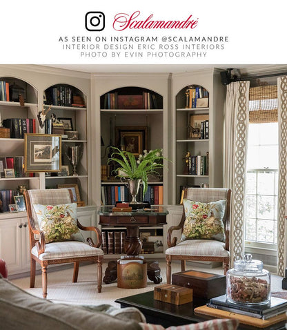 SCALAMANDRE  EDWIN'S COVEY LINEN PRINT FABRIC MULTI ON LONDON BLUE   - SC 000416310 NEW SKU # SC163100004