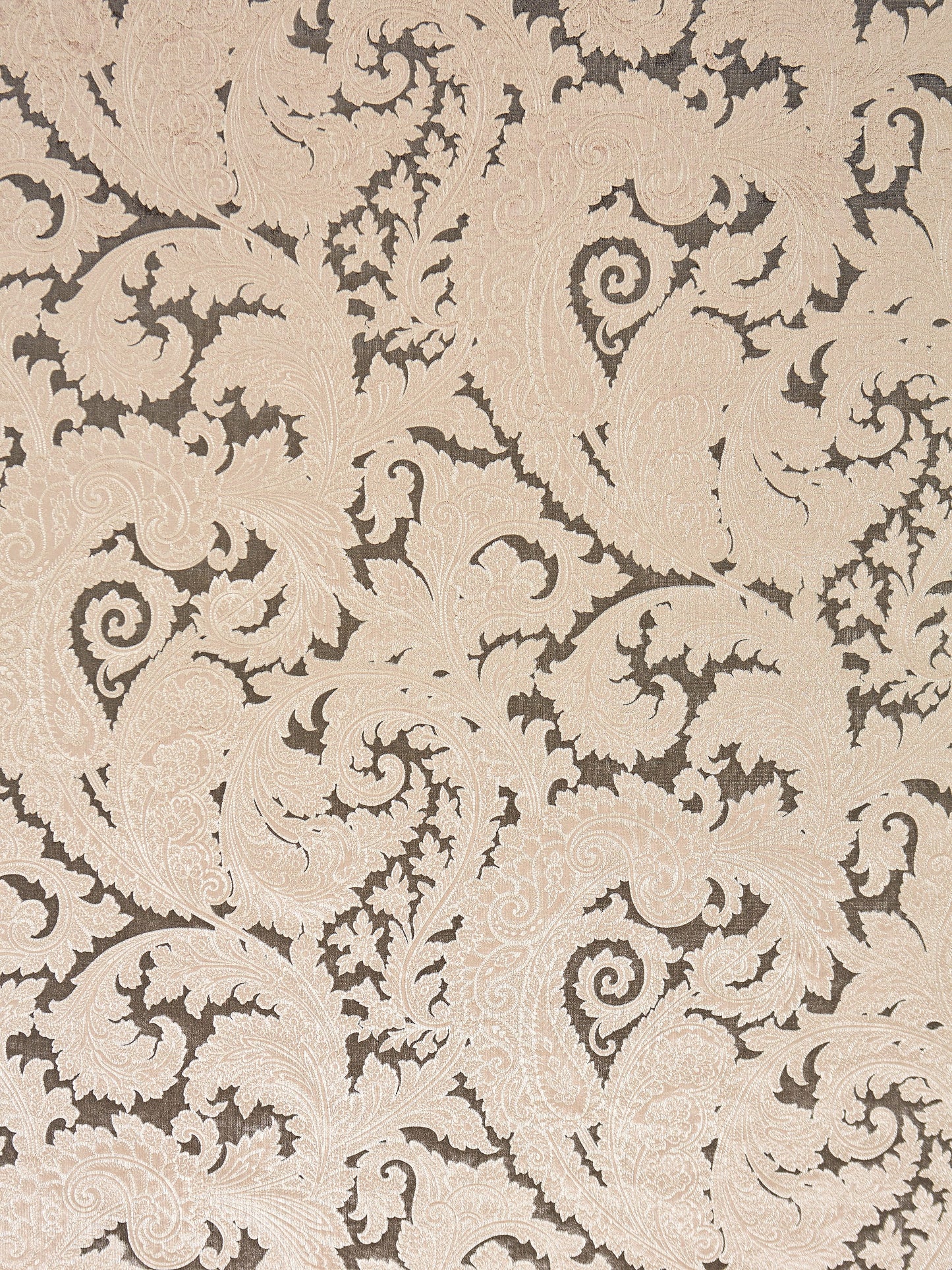 SCALAMANDRE  PALERMO VELVET PAISLEY FABRIC PEWTER   - SC 000416565