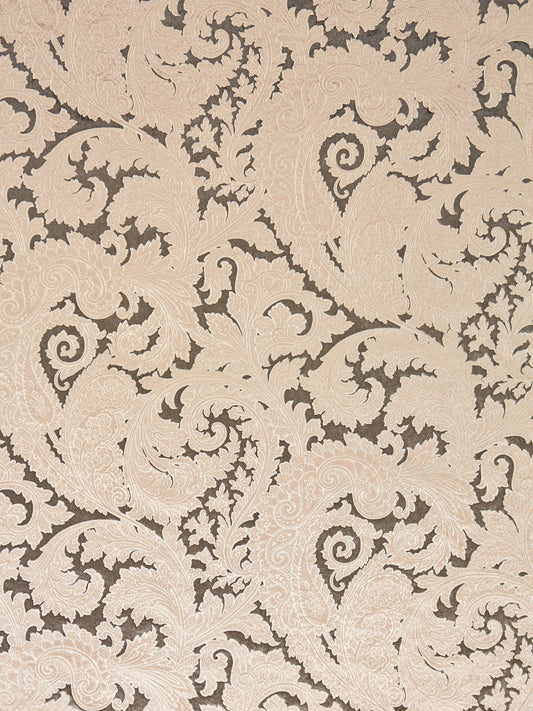 SCALAMANDRE  PALERMO VELVET PAISLEY FABRIC PEWTER   - SC 000416565