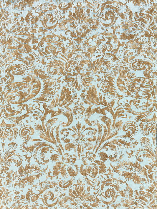 SCALAMANDRE  PALLADIO VELVET DAMASK FABRIC VERDIGRIS   - SC 000416592