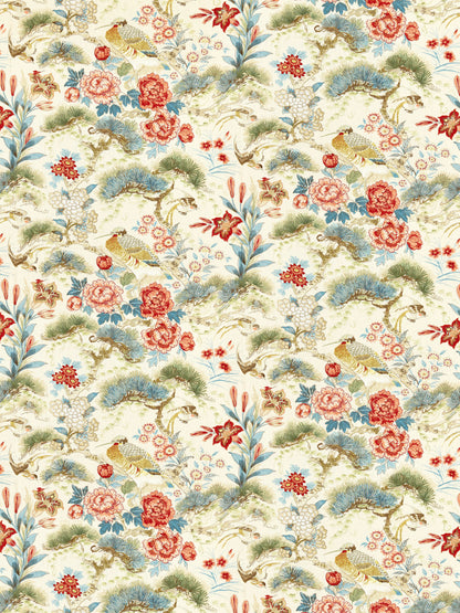 SCALAMANDRE  SHENYANG LINEN PRINT FABRIC SANDALWOOD   - SC 000416601 NEW SKU # SC166010004