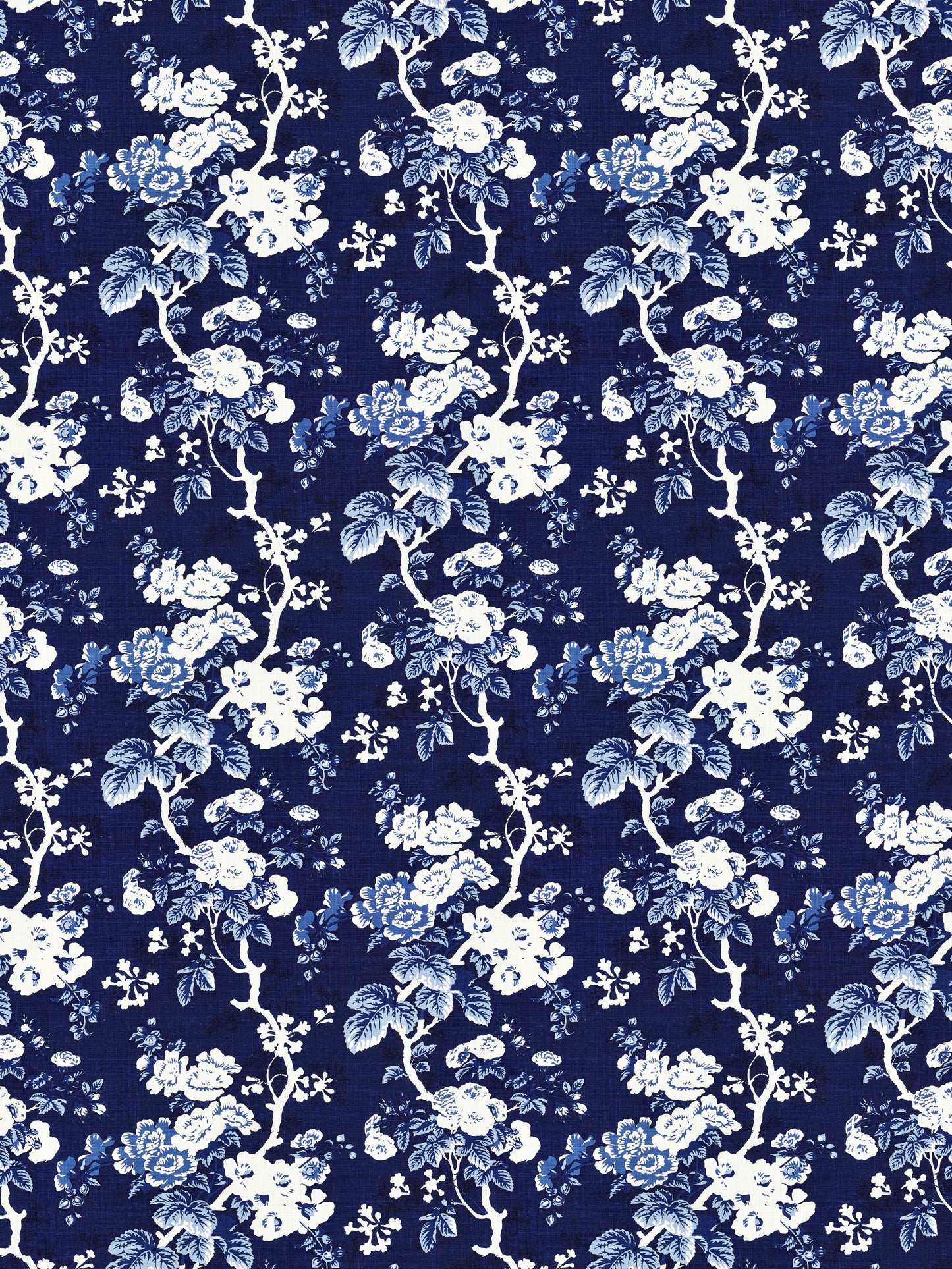 SCALAMANDRE  ASCOT LINEN PRINT FABRIC INDIGO   - SC 000416602 NEW SKU # SC166020004